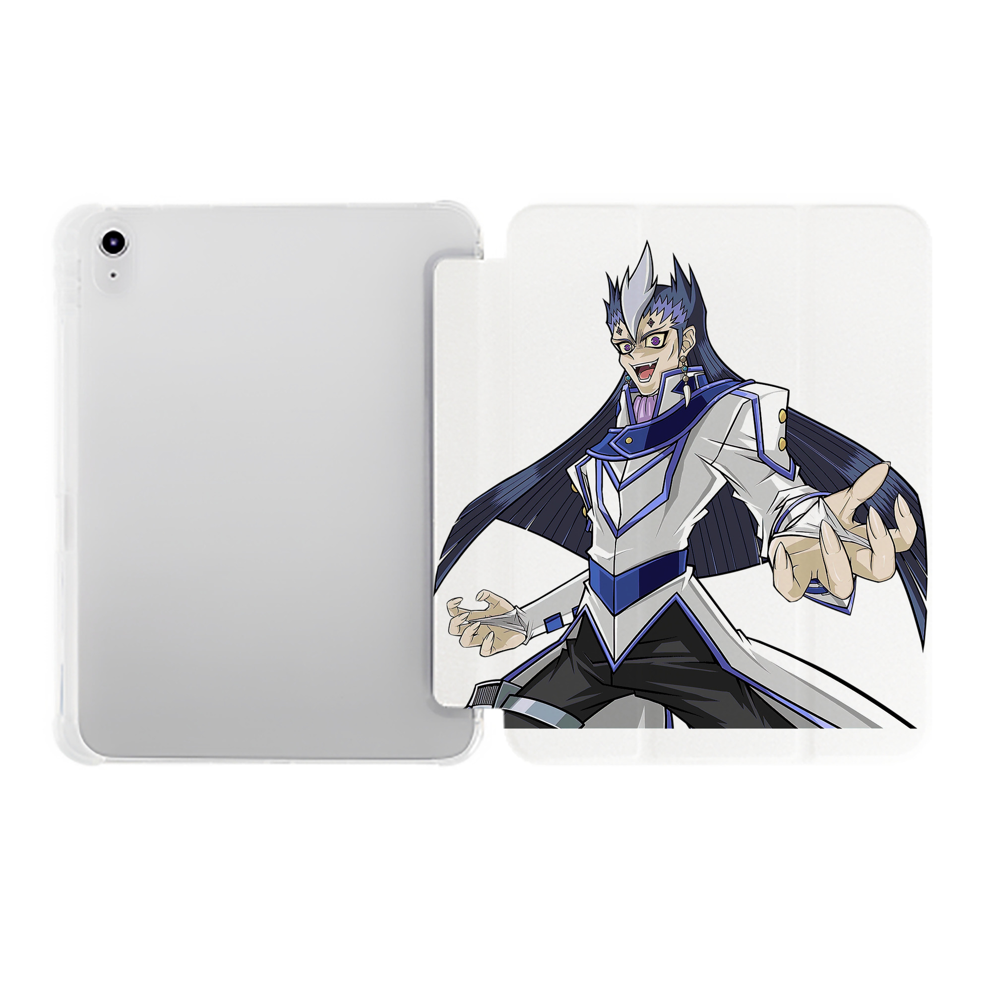 （画像用） 遊☆戯☆王 Yu-Gi-Oh! IPad ケース ペン収納付き 三つ折りスタンド PUレザー×シリコン 対応機種9.5/10.5/10.9インチ